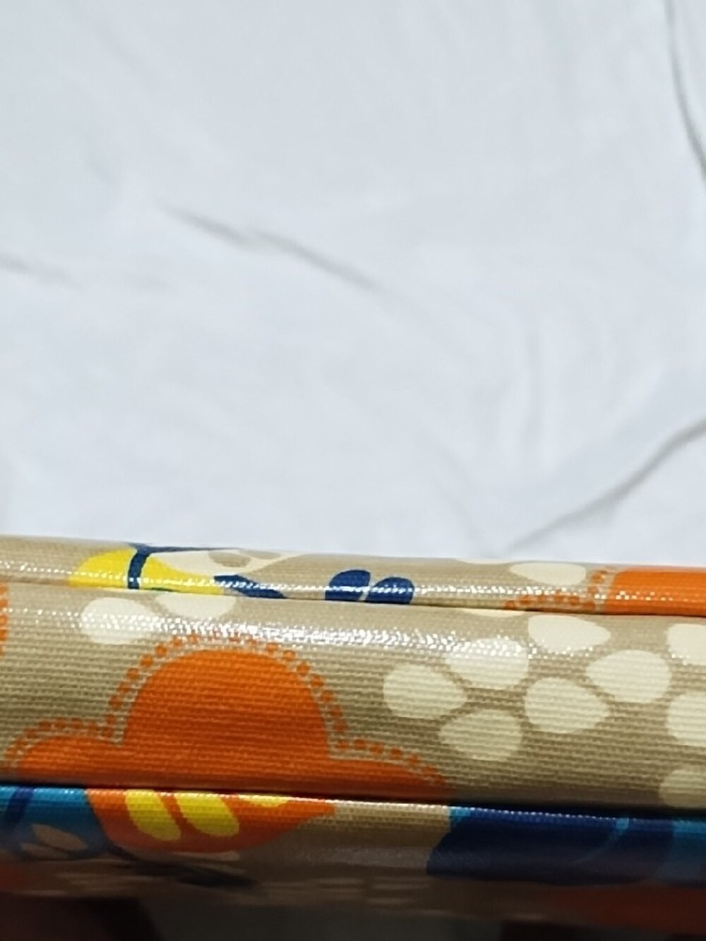 Fossil Vintage Floral Coated Canvas Crossbody Tote in Orange & Tan NWOT - Picture 7 of 8